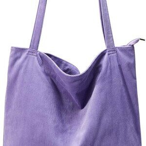 KALIDI Women Corduroy Tote Bag Zipper Casual Tote's Handbag Big Capacity Shoulde